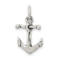 Sterling Silver Antiqued Anchor Charm view 1