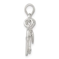 Sterling Silver Polished Anchor Heart and Cross Pendant view 2