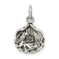 Sterling Silver Antiqued Seashell Charm view 4