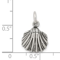 Sterling Silver Antiqued Seashell Charm view 3