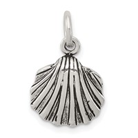 Sterling Silver Antiqued Seashell Charm view 1
