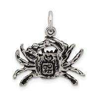 Sterling Silver Antiqued Crab Charm view 3