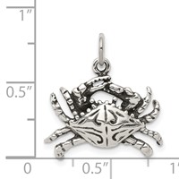 Sterling Silver Antiqued Crab Charm view 4