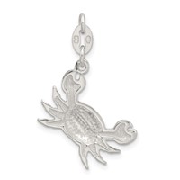 Sterling Silver Polished Crab Charm view 3