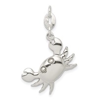 Sterling Silver Polished Crab Charm view 1