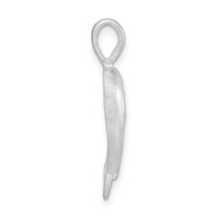 Sterling Silver Satin & Diamond-cut Dolphin Pendant view 2