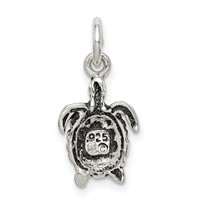 Sterling Silver Antiqued Turtle Charm view 4