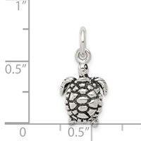 Sterling Silver Antiqued Turtle Charm view 3
