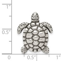 Sterling Silver Antiqued Turtle Charm view 3