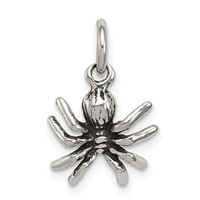 Sterling Silver Antiqued Spider Charm view 1
