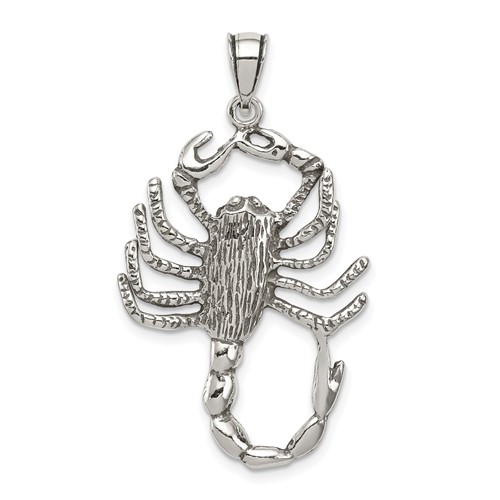Sterling Silver Antiqued Large Scorpion Charm