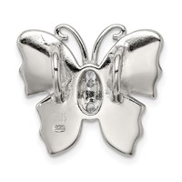 Sterling Silver Rhodium- Plated Inlay Blue Created Opal Butterfly Pendant view 4