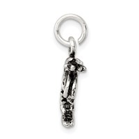 Sterling Silver Antiqued Shrimp Charm view 2