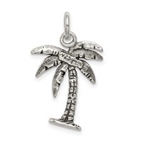 Sterling Silver Antiqued Palm Tree Charm view 4
