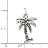 Sterling Silver Antiqued Palm Tree Charm view 3