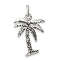 Sterling Silver Antiqued Palm Tree Charm view 1