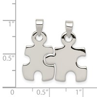 Sterling Silver Polished Puzzle Pieces Pendant view 3