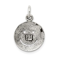 Sterling Silver Antiqued Smiley Face Charm view 4