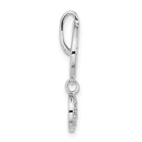 Sterling Silver Polished & Antiqued CZ Peace Pendant view 2