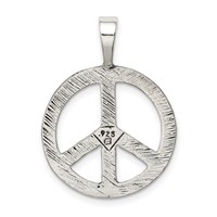 Sterling Silver Antiqued Peace Sign Charm view 4