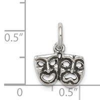 Sterling Silver Antiqued Comedy Tragedy Face Charms view 4