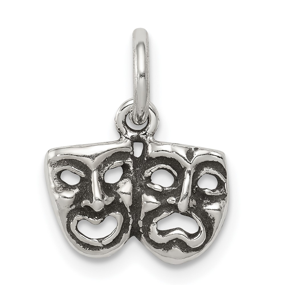 Sterling Silver Antiqued Comedy Tragedy Face Charms