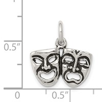 Sterling Silver Antiqued Comedy Tragedy Face Charms view 4