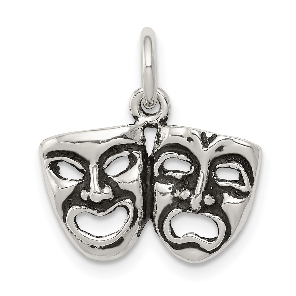 Sterling Silver Antiqued Comedy Tragedy Face Charms