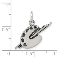 Sterling Silver Antiqued Artist Palette Charm view 4