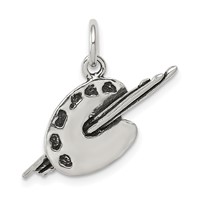 Sterling Silver Antiqued Artist Palette Charm view 1