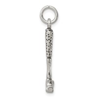 Sterling Silver Antiqued Hammer Charm view 2