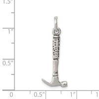 Sterling Silver Antiqued Hammer Charm view 3