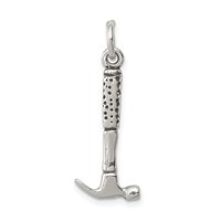 Sterling Silver Antiqued Hammer Charm view 1