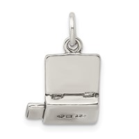Sterling Silver Antiqued Laptop Charm view 3