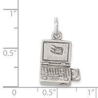 Sterling Silver Antiqued Laptop Charm view 4