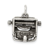 Sterling Silver Antiqued Typewriter Charm view 4