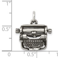 Sterling Silver Antiqued Typewriter Charm view 3