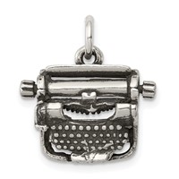 Sterling Silver Antiqued Typewriter Charm view 1