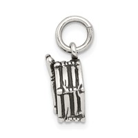 Sterling Silver Antiqued Drum Charm view 2