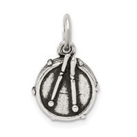 Sterling Silver Antiqued Drum Charm view 4