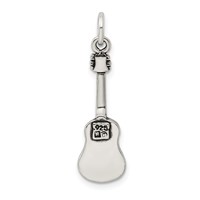 Sterling Silver Antiqued Acoustic Guitar Charm view 3