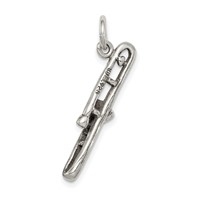 Sterling Silver Antiqued Trombone Charm view 4