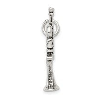 Sterling Silver Antiqued Trumpet Charm view 2