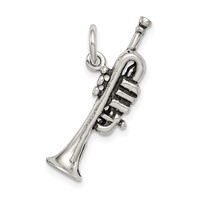 Sterling Silver Antiqued Trumpet Charm view 4