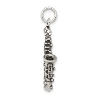 Sterling Silver Antiqued Saxophone Charm view 2