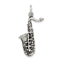 Sterling Silver Antiqued Saxophone Charm view 4
