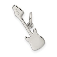 Sterling Silver Rhodium-plated Electric Guitar Charm view 3