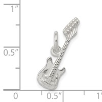 Sterling Silver Rhodium-plated Electric Guitar Charm view 4