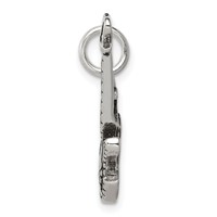Sterling Silver Antiqued Electric Guitar Charm view 2