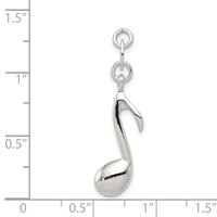 Sterling Silver Polished Music Note Charm view 4